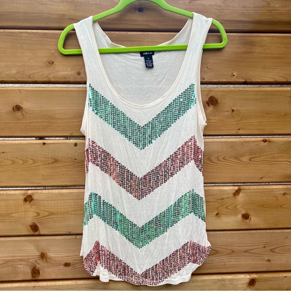 Rue21 Sequin Chevron Tank Top